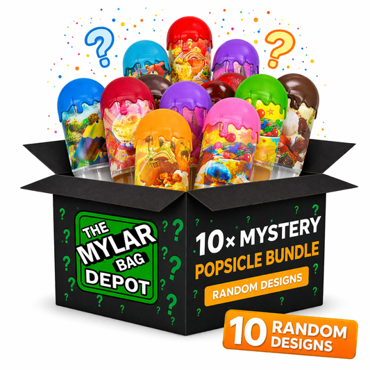10 Pack 3.5g Popsicle Style Plastic Storage Tubes Mystery Bundle - Assorted Designs