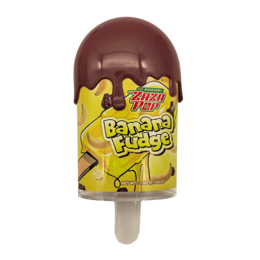 12 Pack – Popsicle Style Plastic Storage Containers with Decorative Wrap Labels - Zaza Pop Banana Fudge