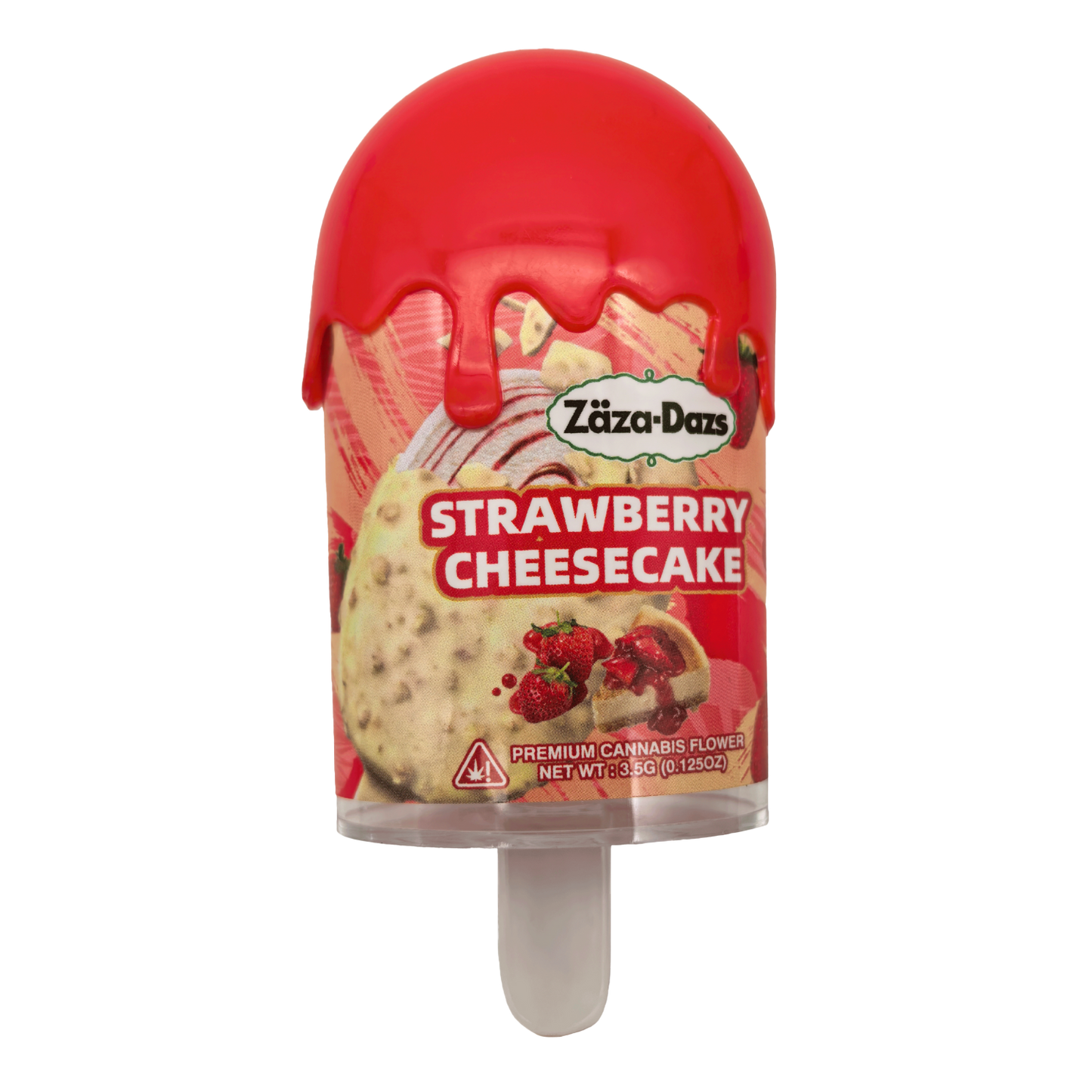 3.5g Popsicle Jar - Zaza Dazs Strawberry Cheesecake (12 Count)