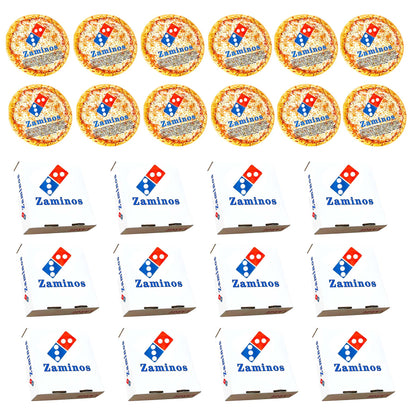 12-Piece Bundle Collectible ZP Decorative Foil Packaging Set with Pizza-Style Boxes