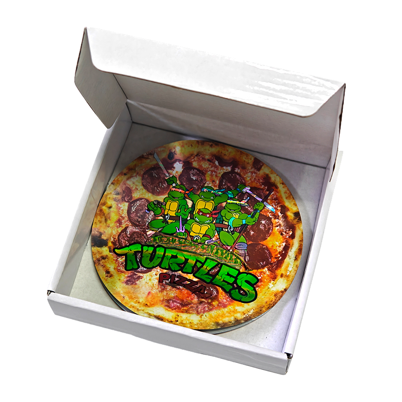 12 Pack - 3.5g Pizza Shaped Bags & Boxes Set  - TMN Turtle's Edition