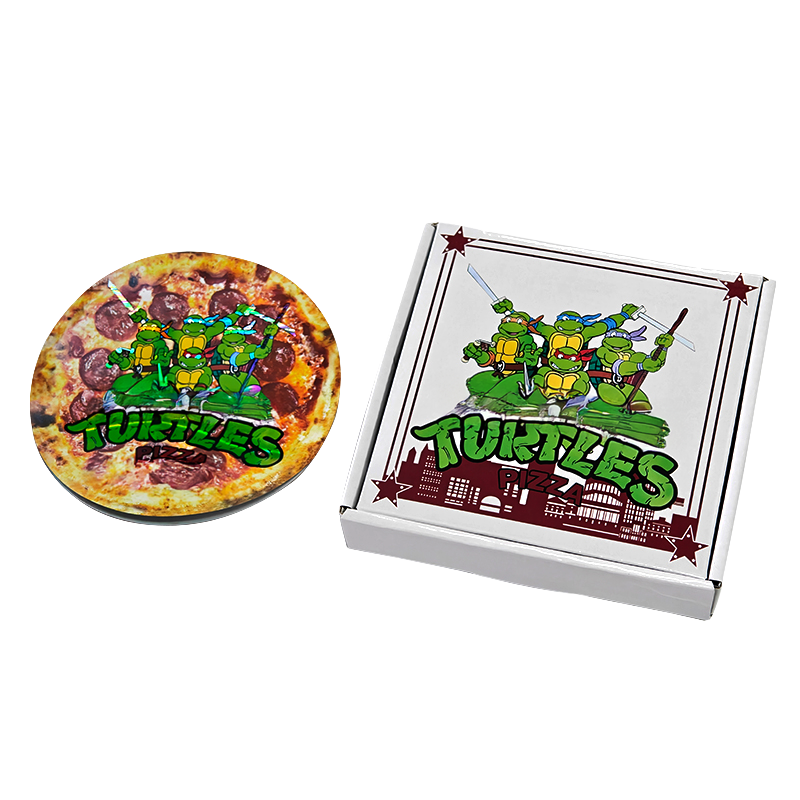 12 Pack - 3.5g Pizza Shaped Bags & Boxes Set  - TMN Turtle's Edition