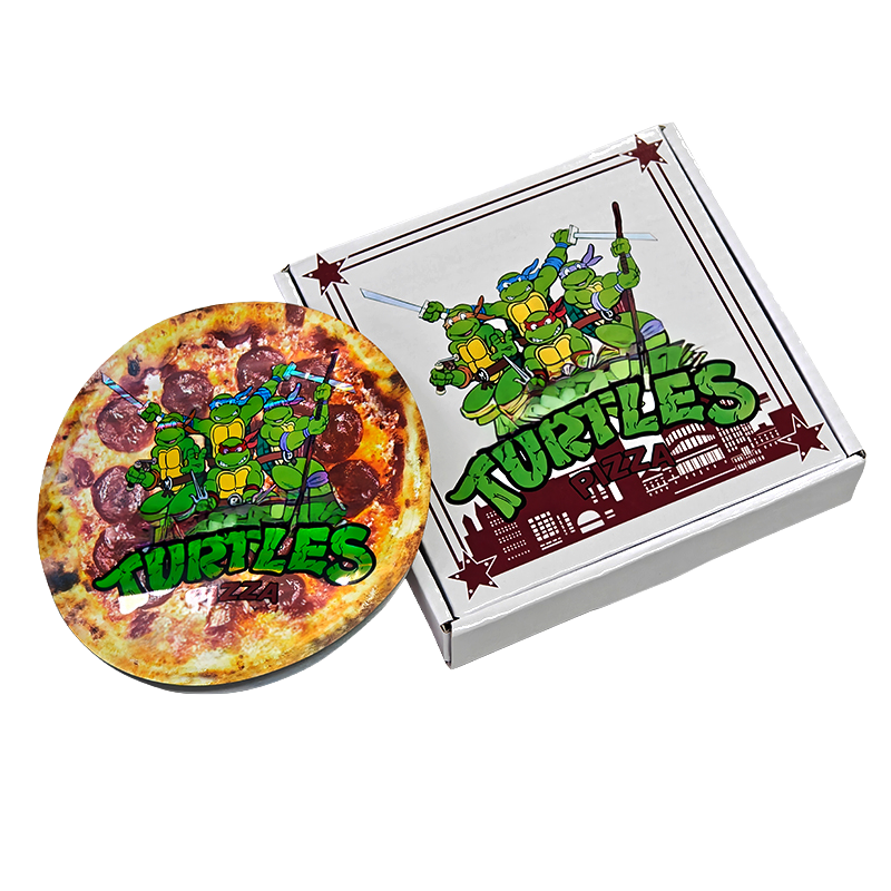 12 Pack - 3.5g Pizza Shaped Bags & Boxes Set  - TMN Turtle's Edition