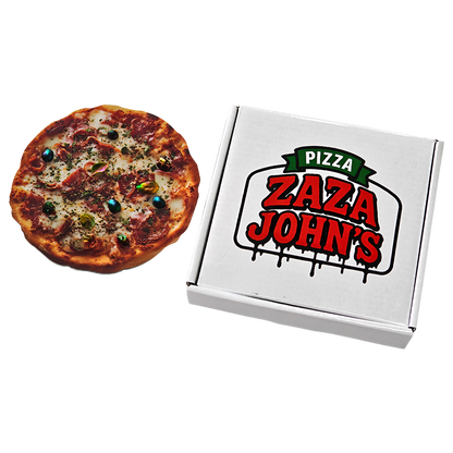12 Pack - 3.5g Pizza Shaped Bags & Boxes Set  - Zaza John's Edition
