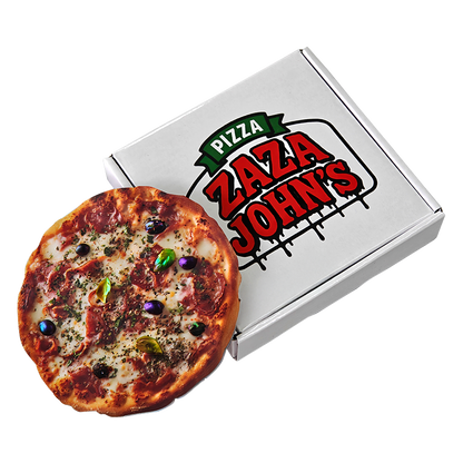 12 Pack - 3.5g Pizza Shaped Bags & Boxes Set  - Zaza John's Edition