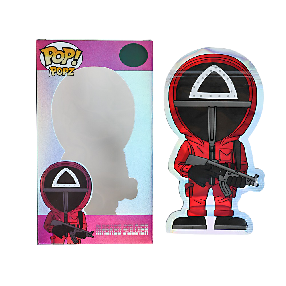 3.5g Mylar Bag with Window Box - POP Masked Soldier Squid Game (25 Bags+25 Boxes)