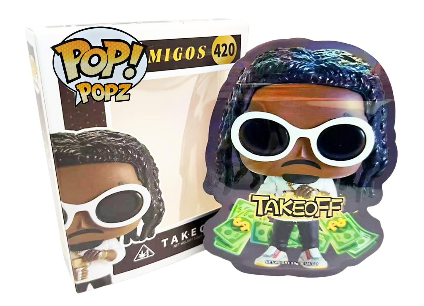 3.5g Mylar Bag with Window Box - POP Migos - Take Off (25 Bags+25Boxes)