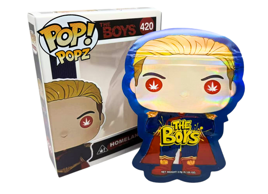 3.5g Mylar Bag with Window Box - POP The Boys 420 (25 Bags+25Boxes)