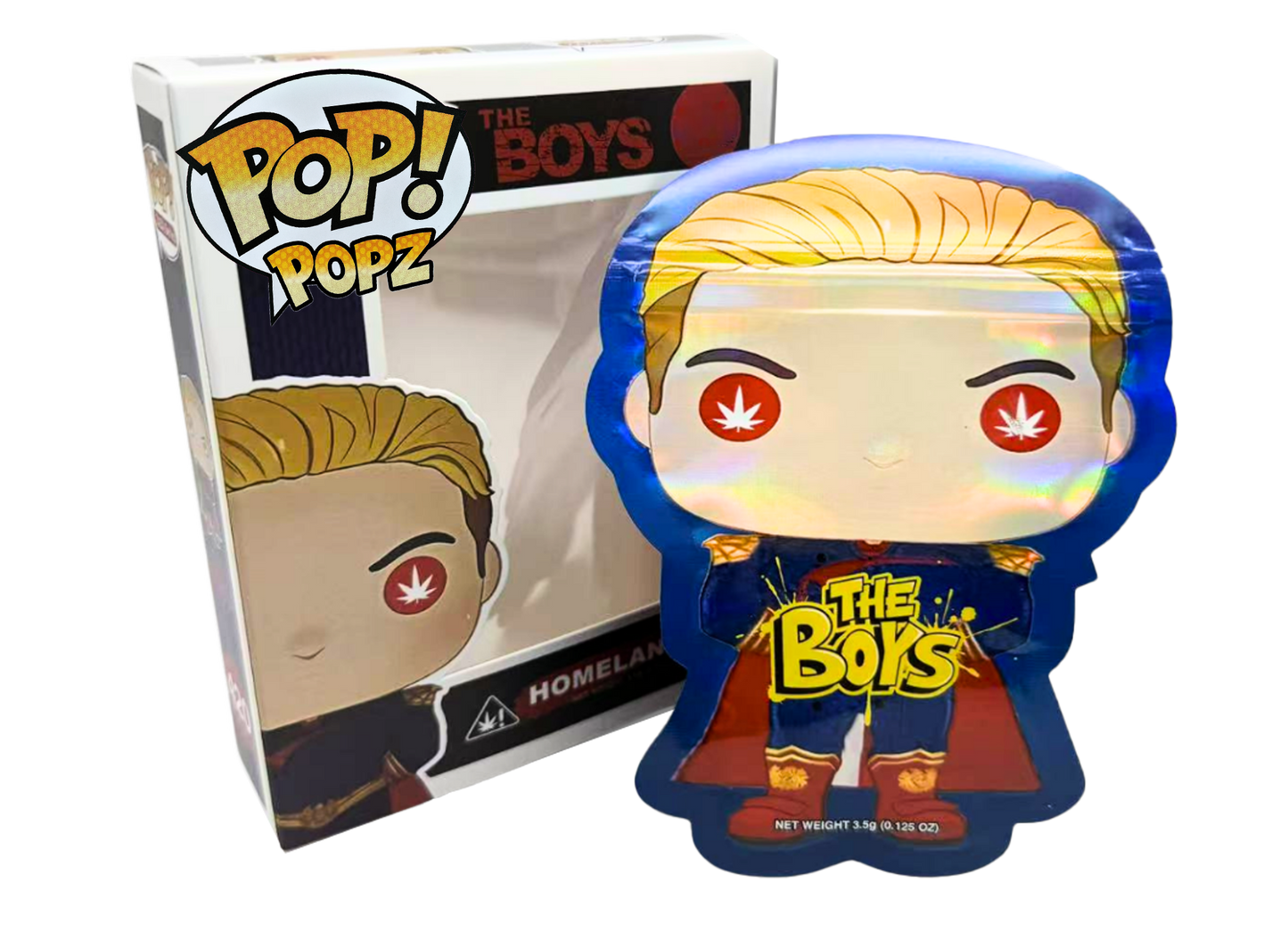 3.5g Mylar Bag with Window Box - POP The Boys (25 Bags+25Boxes)