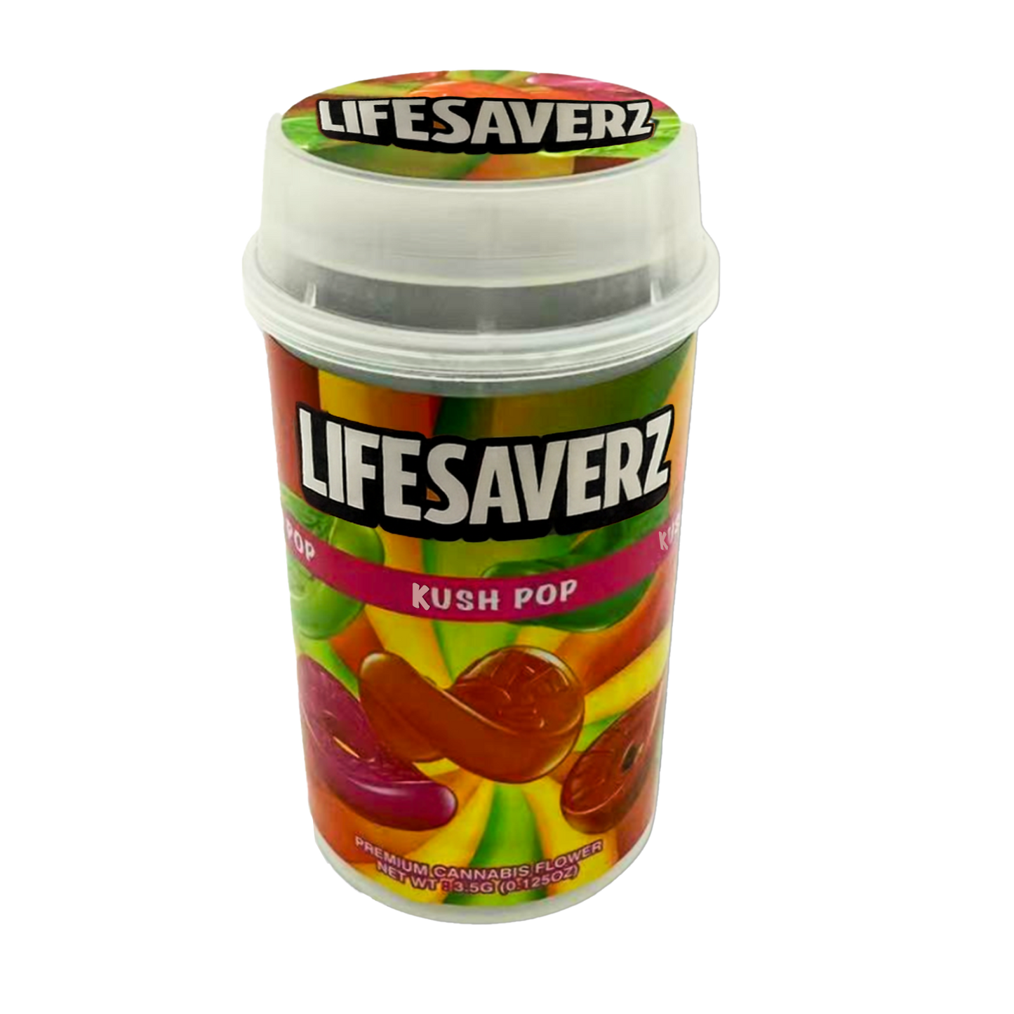 Mylar Bags, Cannabis Mylar Bags, Where to buy mylar bags, Custom mylar bags near me, Mylar Bags Wholesale. Kush Pop 3.5g LIFESAVERZ PUSH-UP JAR
