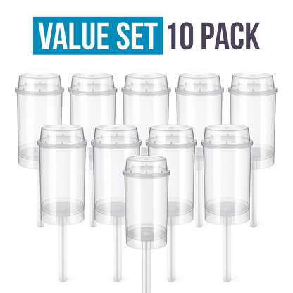 10 Pack - Push-Up Storage Containers with Decorative Wrap Labels - White Supreme Lato Pop