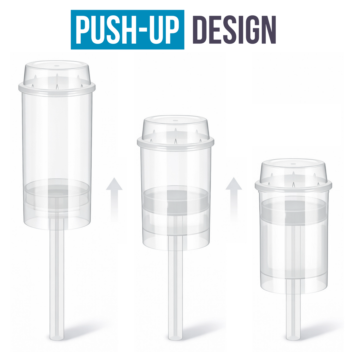 10 Pack - Push-Up Storage Containers with Decorative Wrap Labels - White Supreme Lato Pop