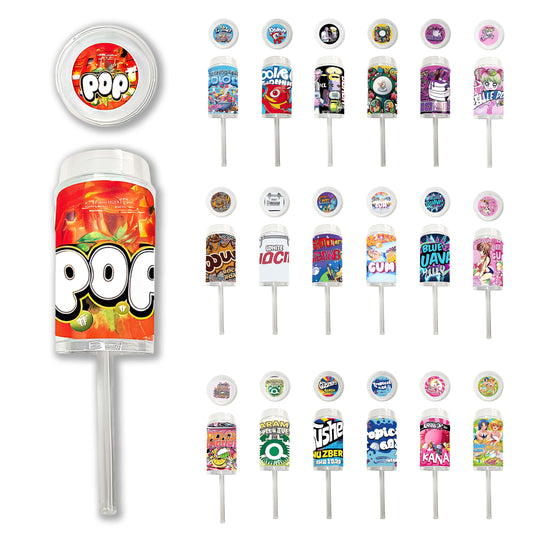 (10-Count) Push-Up Storage Containers – Assorted Graphic Styles (3.5” Height)