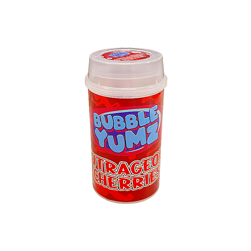 10 Pack - Push-Up Storage Containers with Decorative Wrap Labels - Bubble Yumz Outrageous Cherries