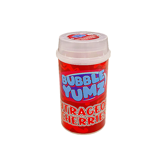 10 Pack - Push-Up Storage Containers with Decorative Wrap Labels - Bubble Yumz Outrageous Cherries