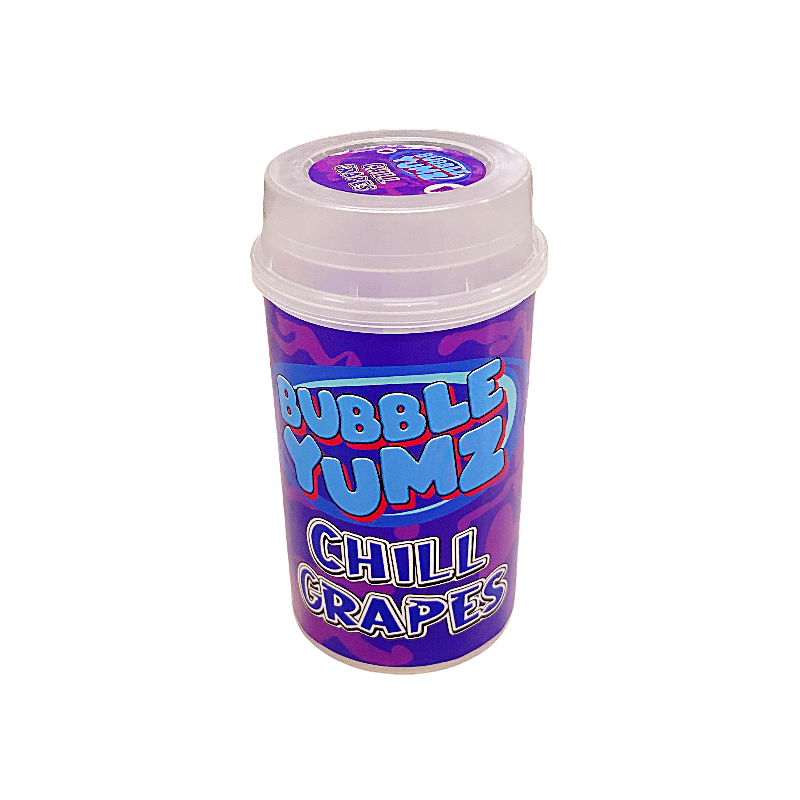 10 Pack - Push-Up Storage Containers with Decorative Wrap Labels - Bubble Yumz Chill Grapes