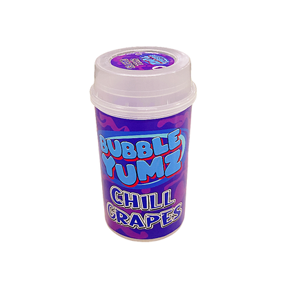 10 Pack - Push-Up Storage Containers with Decorative Wrap Labels - Bubble Yumz Chill Grapes