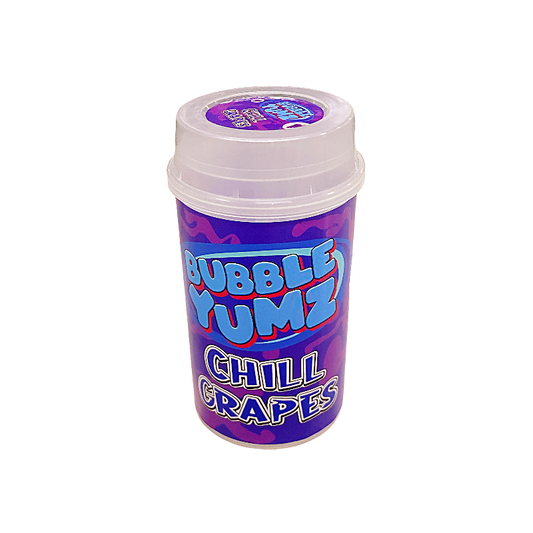 10 Pack - Push-Up Storage Containers with Decorative Wrap Labels - Bubble Yumz Chill Grapes