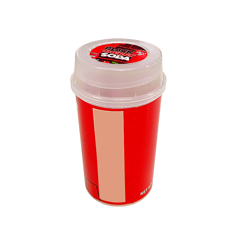 10 Pack - Push-Up Storage Containers with Decorative Wrap Labels - Black Cherry Soda