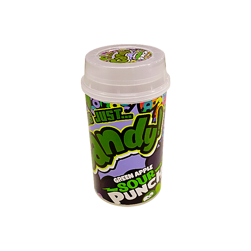 10 Pack - Push-Up Storage Containers with Decorative Wrap Labels - It's Just Candy Sour Punch