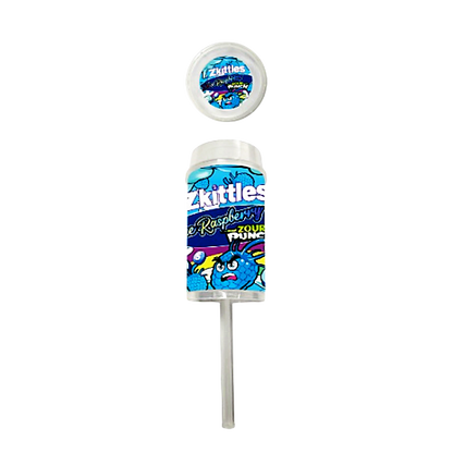 10 Pack - Push-Up Storage Containers with Decorative Wrap Labels - Zkittles Blue Raspberry Zour Punch