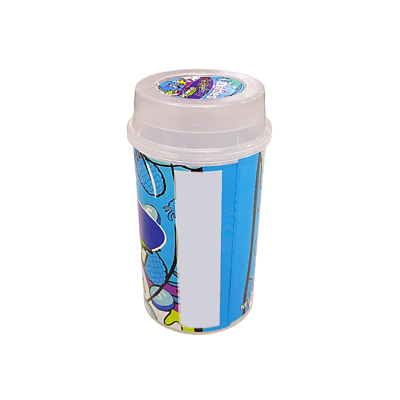 10 Pack - Push-Up Storage Containers with Decorative Wrap Labels - Zkittles Blue Raspberry Zour Punch