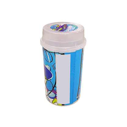 10 Pack - Push-Up Storage Containers with Decorative Wrap Labels - Zkittles Blue Raspberry Zour Punch