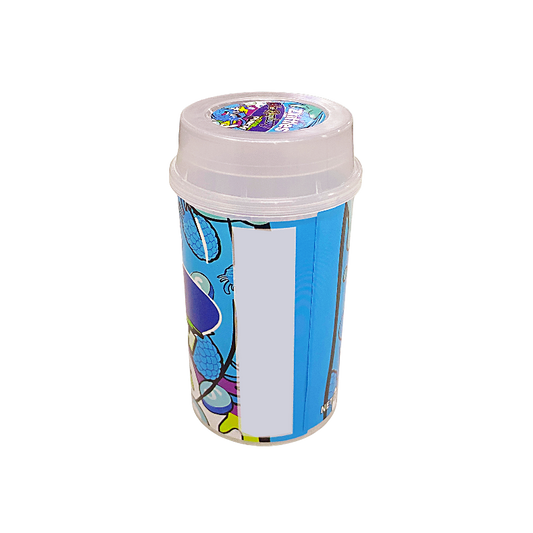 10 Pack - Push-Up Storage Containers with Decorative Wrap Labels - Zkittles Blue Raspberry Zour Punch