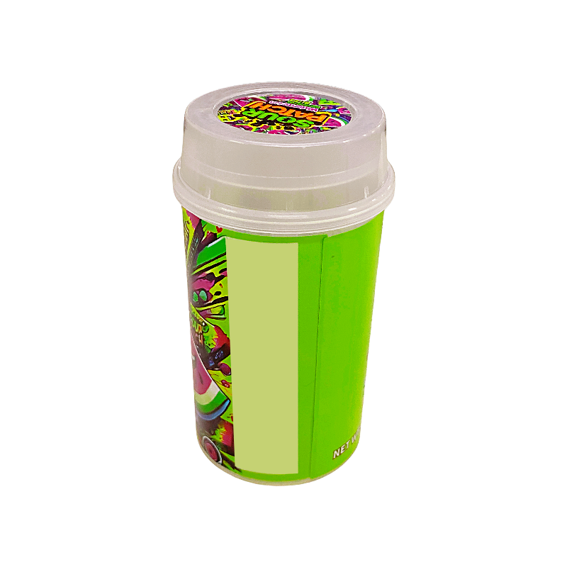 10 Pack - Push-Up Storage Containers with Decorative Wrap Labels - Sour Patch Watermelon Bites
