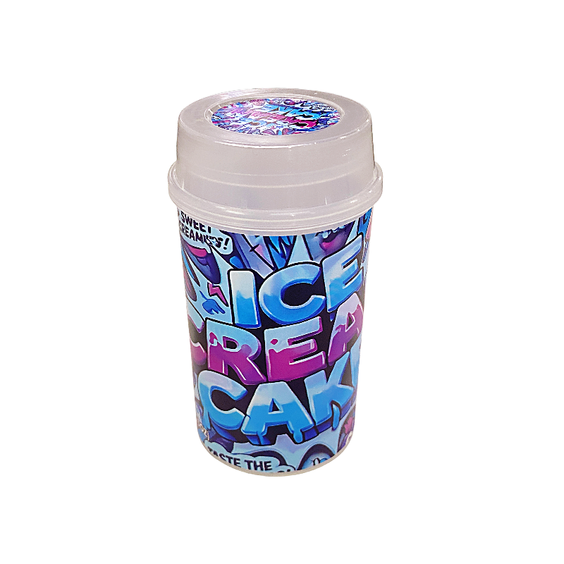 10 Pack - Push-Up Storage Containers with Decorative Wrap Labels - Ice Cream Cake