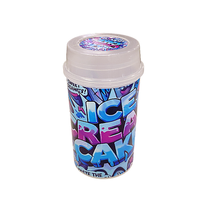 10 Pack - Push-Up Storage Containers with Decorative Wrap Labels - Ice Cream Cake