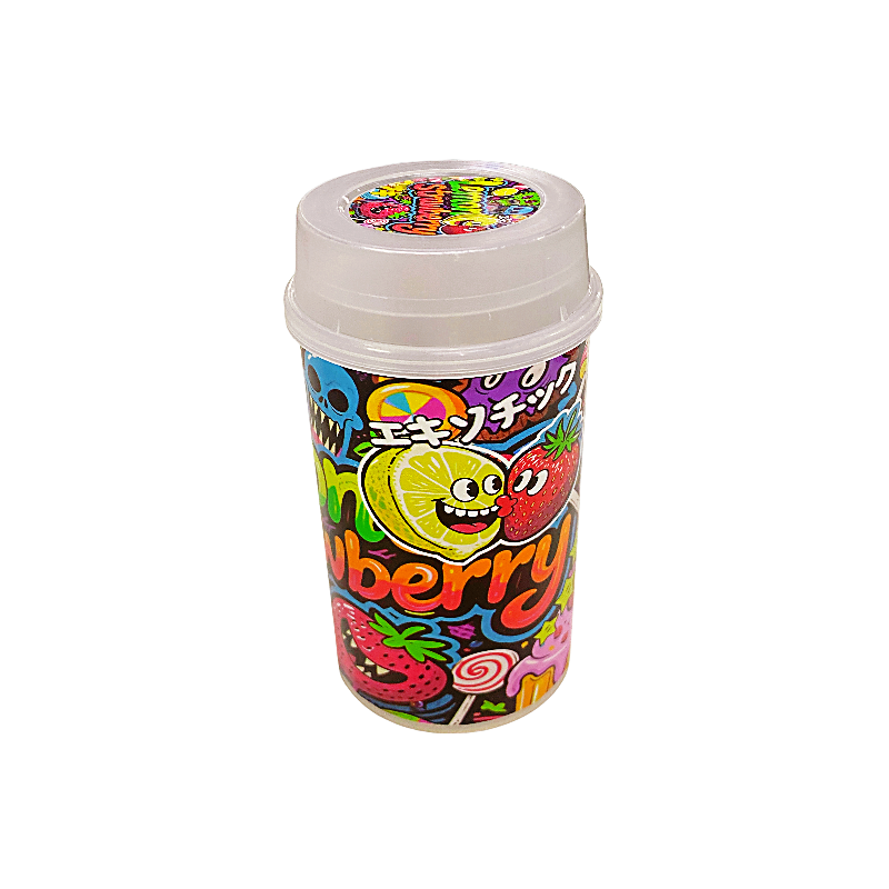 10 Pack - Push-Up Storage Containers with Decorative Wrap Labels - Lemon Strawberry