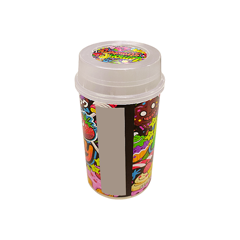 10 Pack - Push-Up Storage Containers with Decorative Wrap Labels - Lemon Strawberry