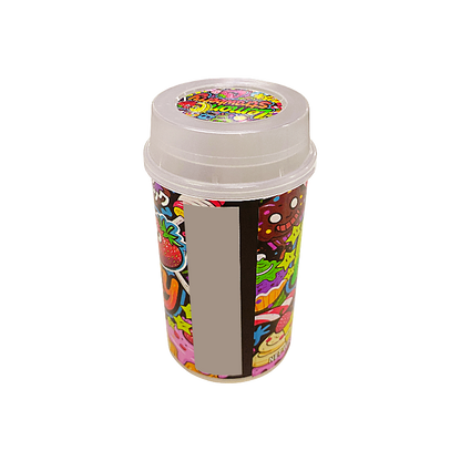 10 Pack - Push-Up Storage Containers with Decorative Wrap Labels - Lemon Strawberry
