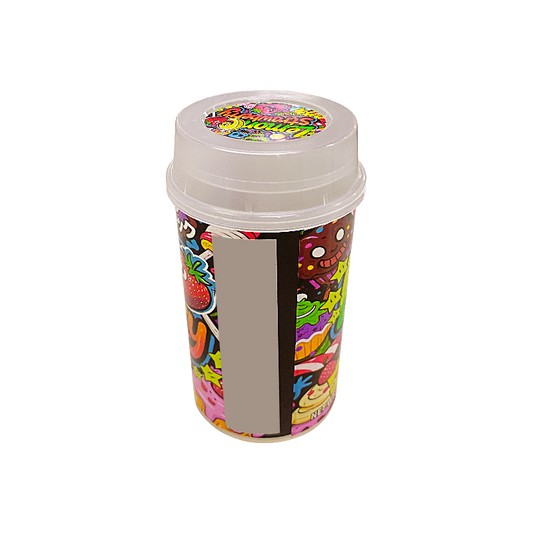 10 Pack - Push-Up Storage Containers with Decorative Wrap Labels - Lemon Strawberry