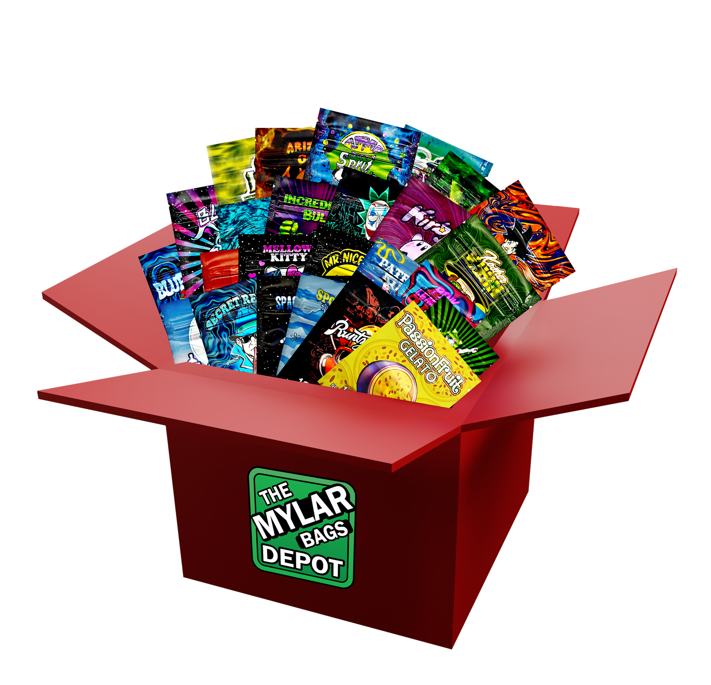 100-Count Mix 1 Gram Size Mylar Bags – Assorted Designs & Styles Bundle