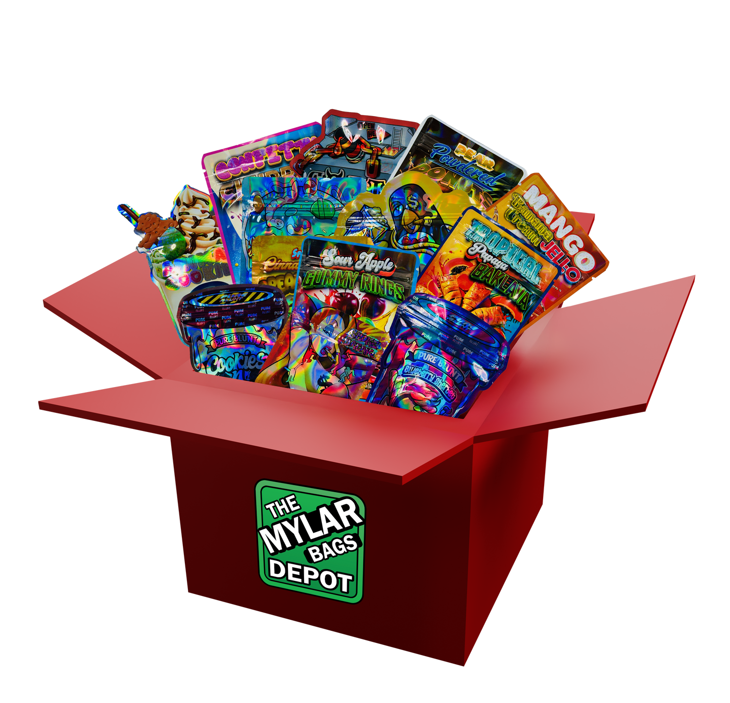 100-Count Mystery Mix 3.5 Mylar Bags – Random Assorted Designs, Shapes & Styles Variety Bundle
