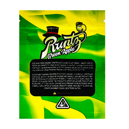 1g Exotic Mylar Bag - Runtz Green Apple (100 Count)