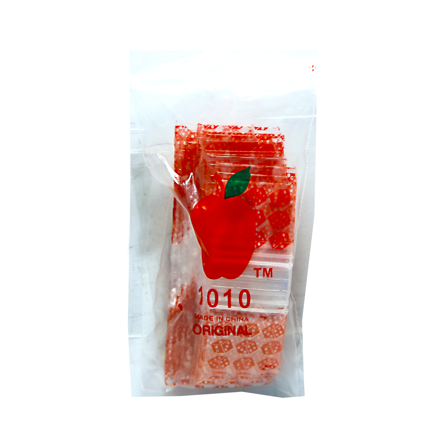 Mylar Bags, Cannabis Mylar Bags, Where to buy mylar bags, Custom mylar bags near me, Mylar Bags Wholesale. Apple Bags. Clear plastic bag with red label featuring an apple logo and text on a white background