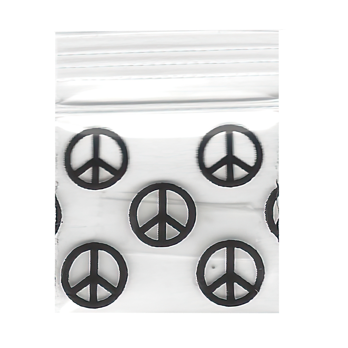Mylar Bags, Cannabis Mylar Bags, Where to buy mylar bags, Custom mylar bags near me, Mylar Bags Wholesale. Apple Bags. Black peace symbol stickers in a clear plastic bag on a white background