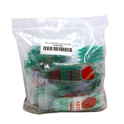 Mylar Bags, Cannabis Mylar Bags, Where to buy mylar bags, Custom mylar bags near me, Mylar Bags Wholesale. Apple Bags. Clear plastic bag with small apple-shaped bags inside, on a white background