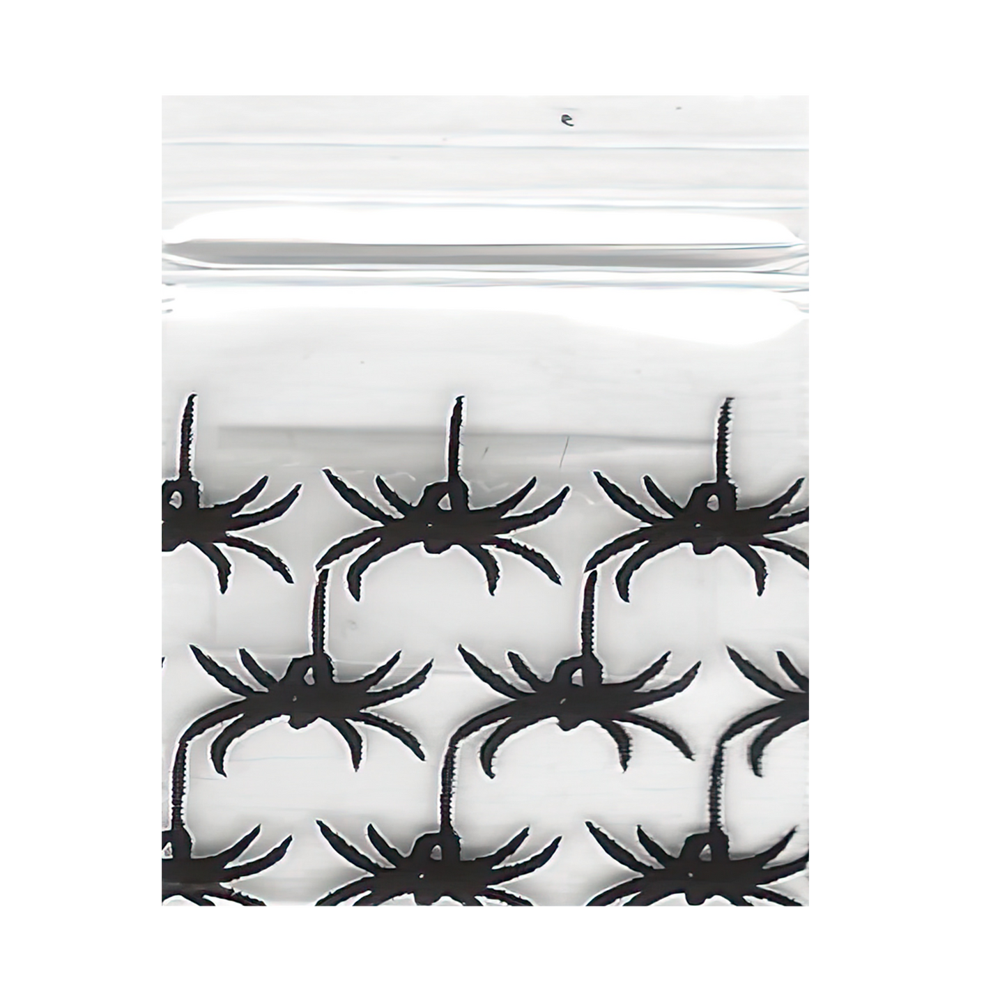 Mylar Bags, Cannabis Mylar Bags, Where to buy mylar bags, Custom mylar bags near me, Mylar Bags Wholesale. Apple Bags. Clear plastic bag with black spider pattern on a white background