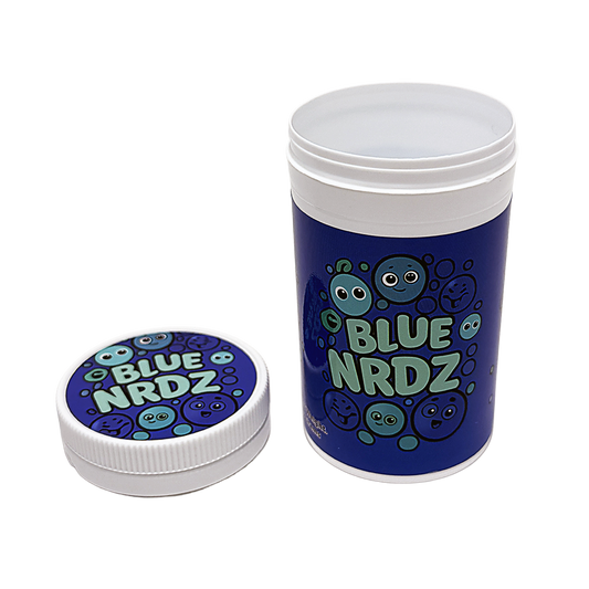 12 Pack -3.5g Sealed Gram Jars with Child-Resistant Caps - Blue NRDZ