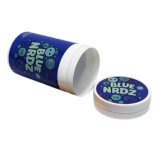 12 Pack -3.5g Sealed Gram Jars with Child-Resistant Caps - Blue NRDZ