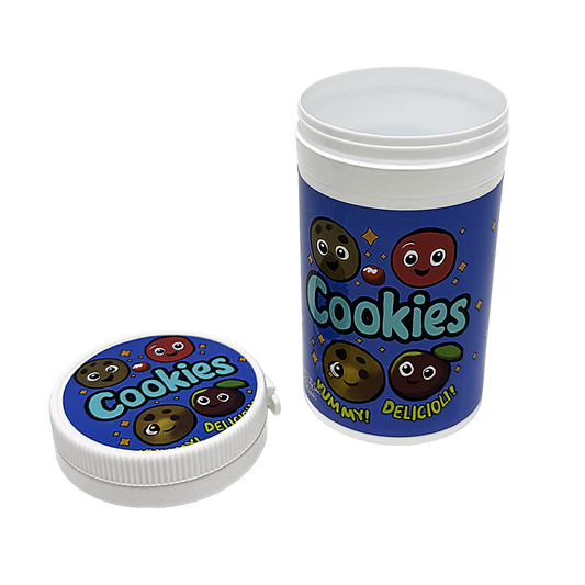 12 Pack -3.5g Sealed Gram Jars with Child-Resistant Caps - Cookies