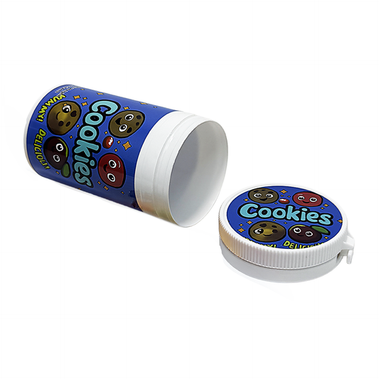 12 Pack -3.5g Sealed Gram Jars with Child-Resistant Caps - Cookies