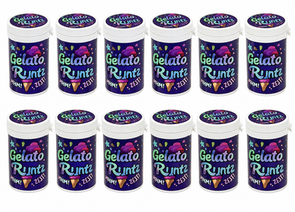 12 Pack -3.5g Sealed Gram Jars with Child-Resistant Caps - Gelato Runtz