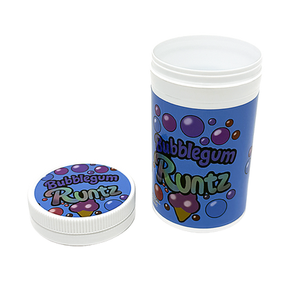 12 Pack -3.5g Sealed Gram Jars with Child-Resistant Caps - Bubblegum Runtz