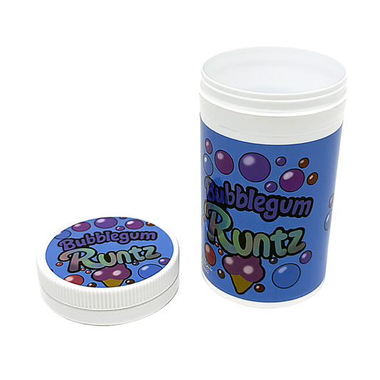 12 Pack -3.5g Sealed Gram Jars with Child-Resistant Caps - Bubblegum Runtz