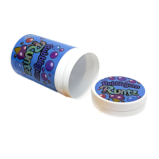 12 Pack -3.5g Sealed Gram Jars with Child-Resistant Caps - Bubblegum Runtz